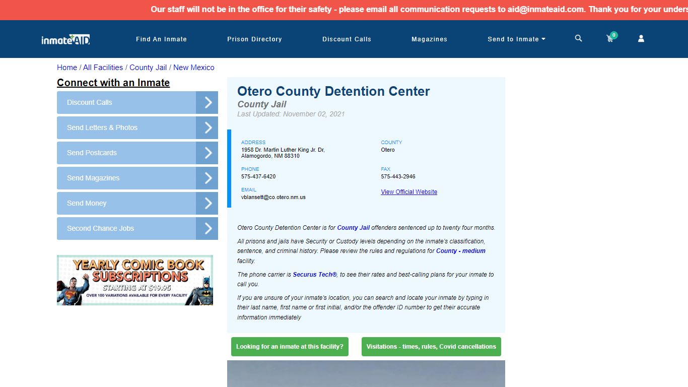 Otero County Detention Center - Inmate Locator ...